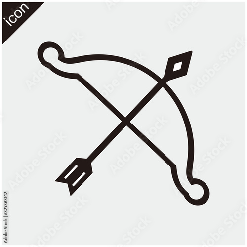 archer bow and arrow icon vector illustration symbol