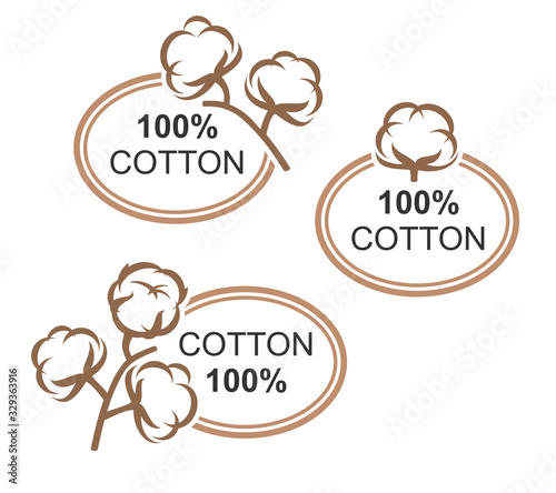 Cotton set. Collection cotton icons. Vector 