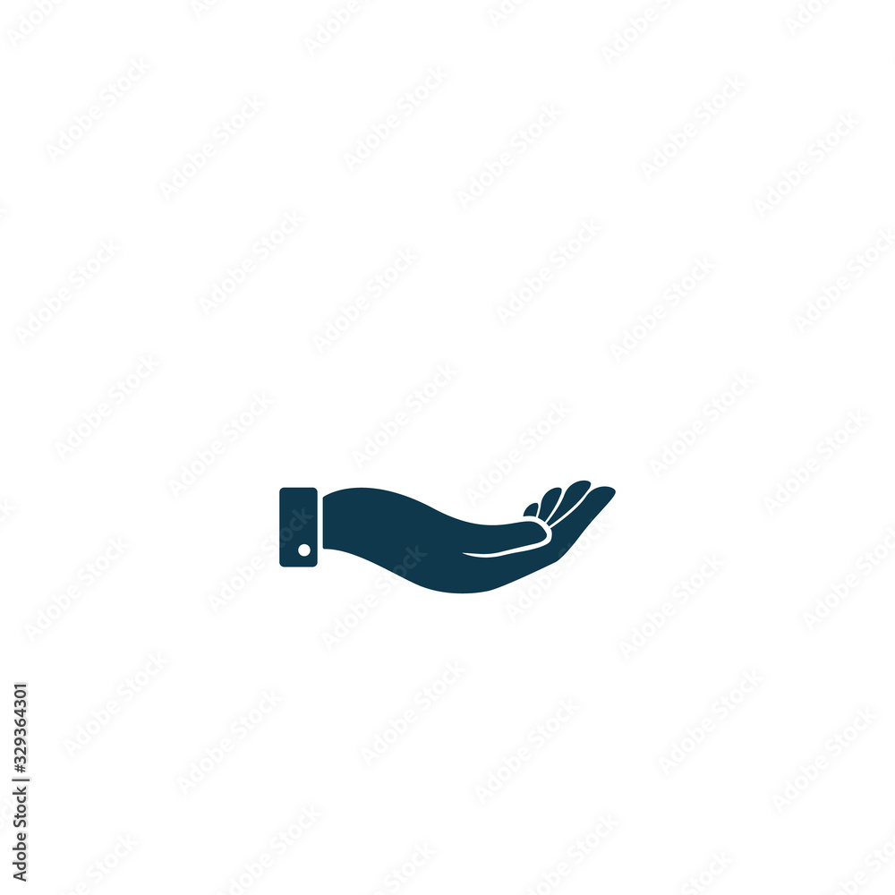 Hand icon vector symbol sign flat design style on white background Hand icon vector symbol sign flat design style on white background