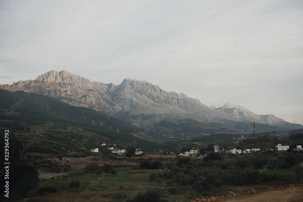 Autumn view of the mountain, brown and yellow slopes of the mountains Autumn view of the mountain, brown and yellow slopes of the mountains