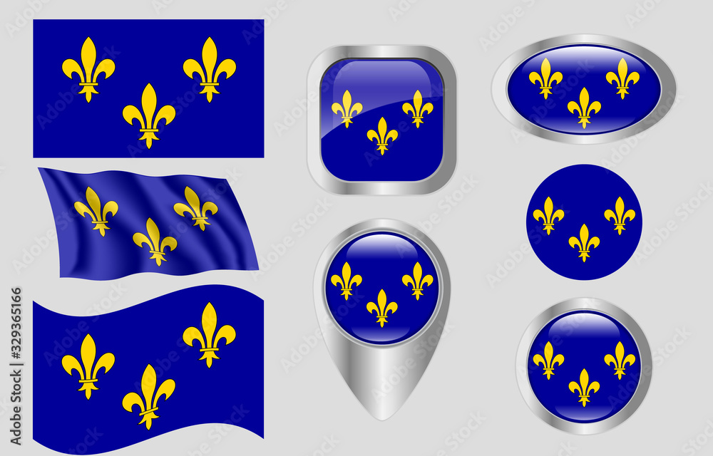 Flag of Île-de-France, France