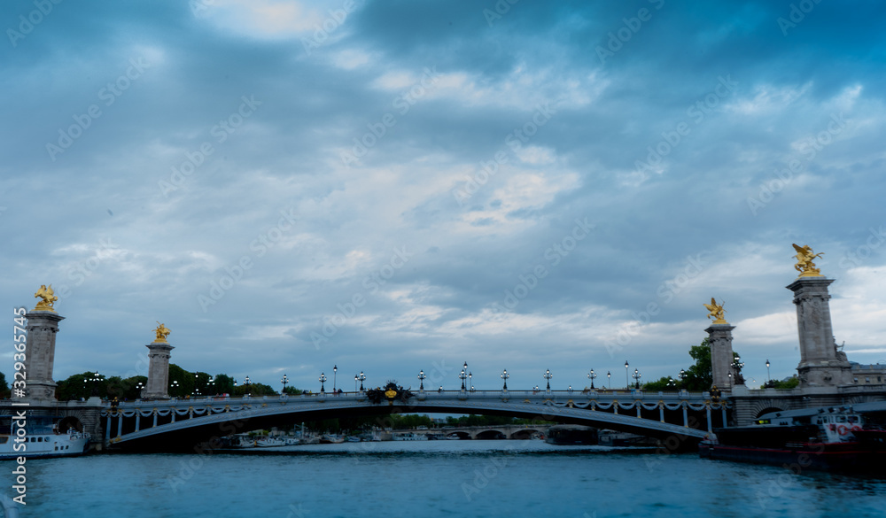 Bridge over seine river paris