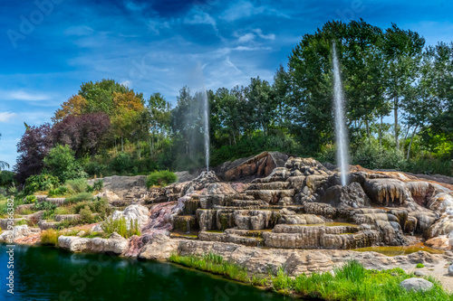 Water spring on rock hill