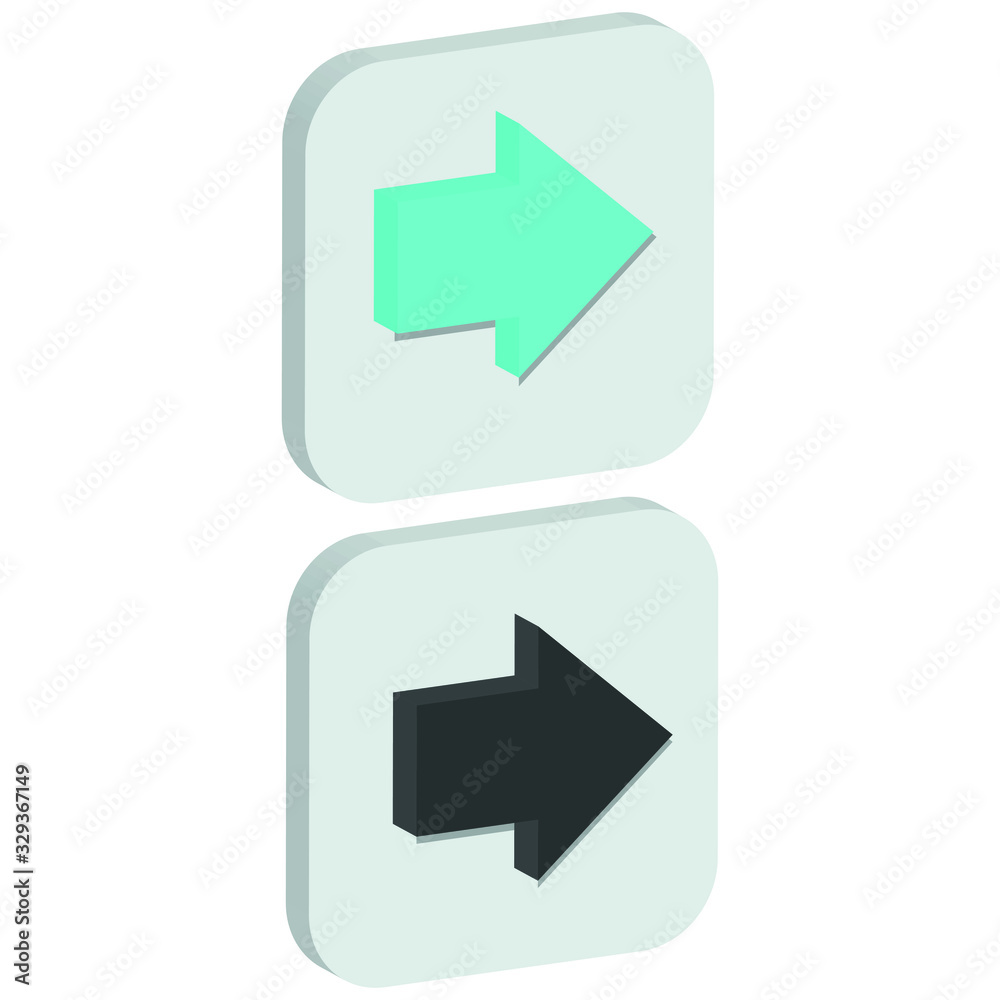 Flat next mark Icon in isometric style Flat next mark Icon in isometric style
