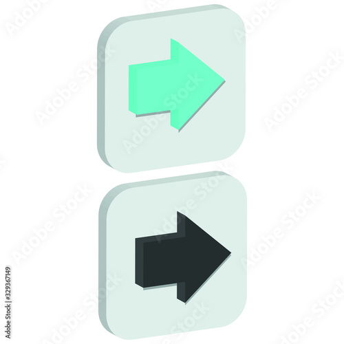  Flat next mark Icon in isometric style