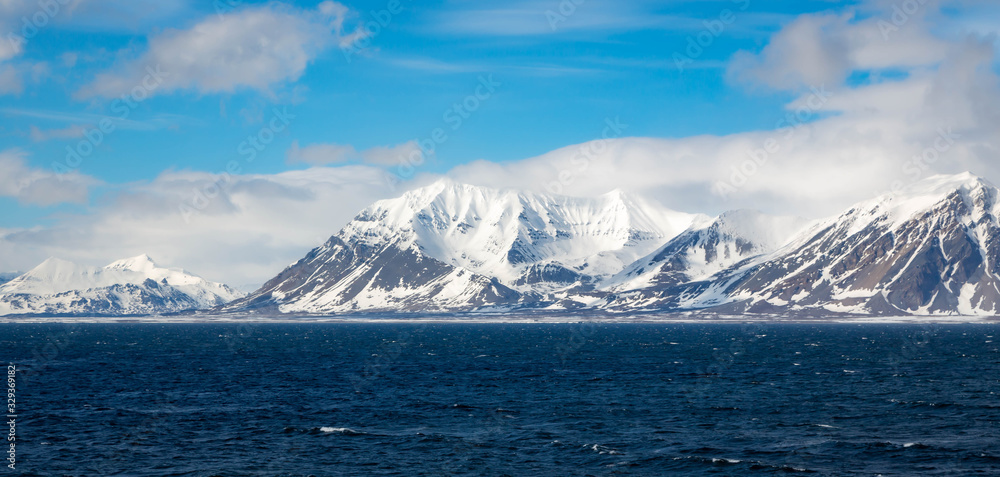 Artic landscape from the sea