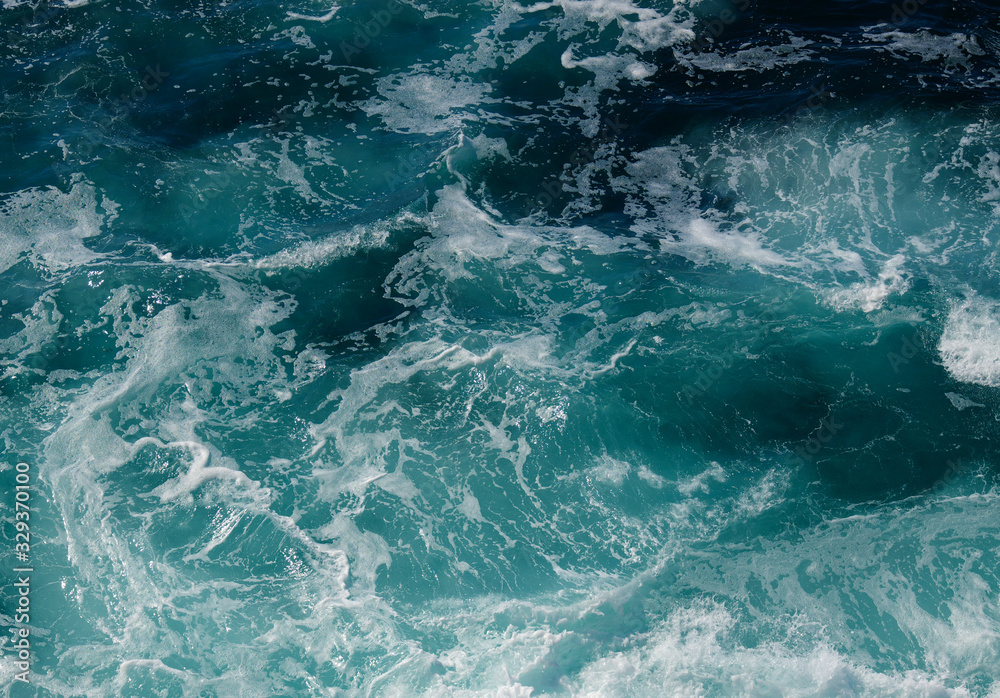 Fototapeta premium Aerial view to ocean waves.