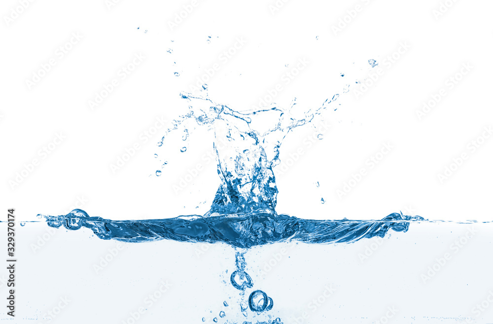 Splash of clear water isolated on white, closeup Splash of clear water isolated on white, closeup