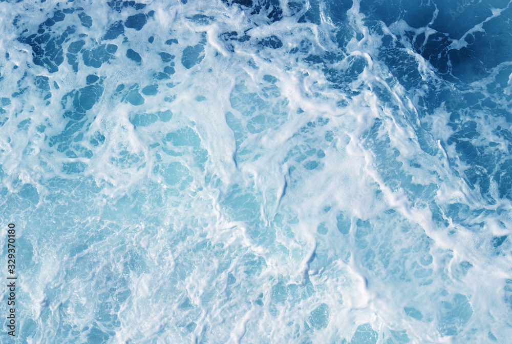 Blue sea texture with waves