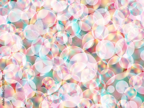 Abstract background consisting of round transparent shapes superimposed on each other