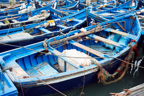 Blue boats Essaouira Morocco  © Bart
