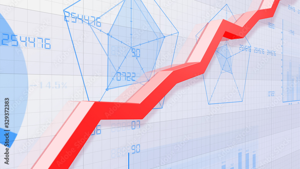 Business Economy Data Graph Chart Bar Growth Success 3D illustration background Business Economy Data Graph Chart Bar Growth Success 3D illustration background