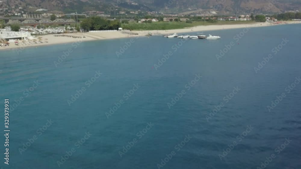 motor boat in navigation, aerial view motor boat in navigation, aerial view