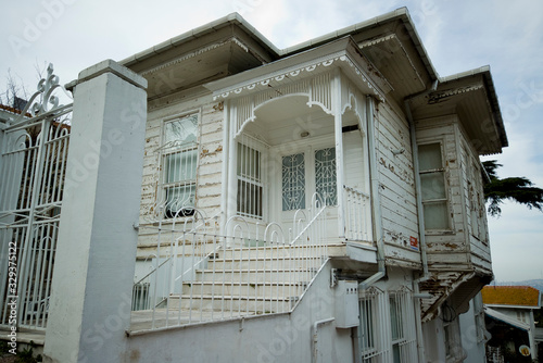 Prince islands heybeli ada old wooden houses photo