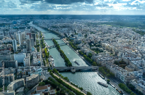 seine river from the top of Eiffel tower