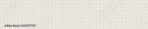 Seamless ornate medallion border pattern in french cream linen shabby chic style. Hand drawn floral damask bordure. Old white blue background.  Interior home decor edging. Ornate flourish ribbon trim