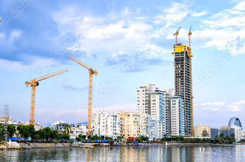 Coastline of Limassol, Cyprus with construction sites