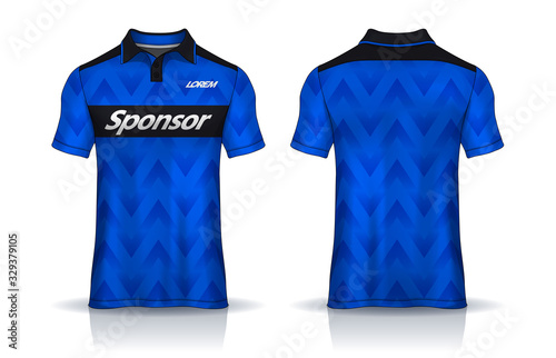 t-shirt polo templates design. uniform front and back view.