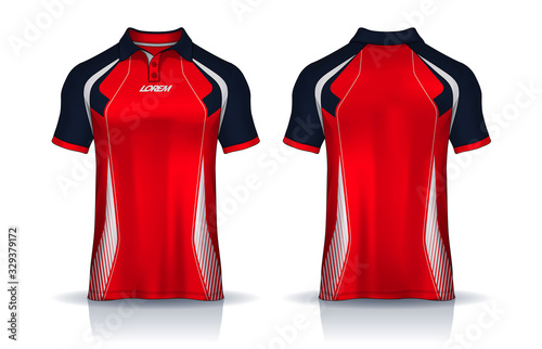 t-shirt polo templates design. uniform front and back view.