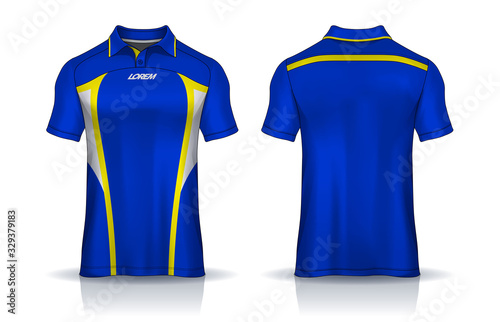 t-shirt polo templates design. uniform front and back view.