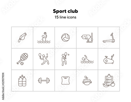 Sport club. Sportsman, tennis, game. Physical activity concept. Can be used for topics like weightloss, leisure, entertainment