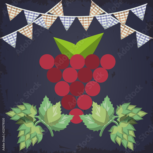 grapes fresh fruits isolated icon