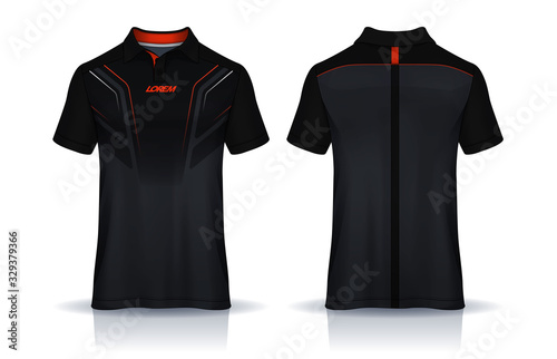 t-shirt polo templates design. uniform front and back view.