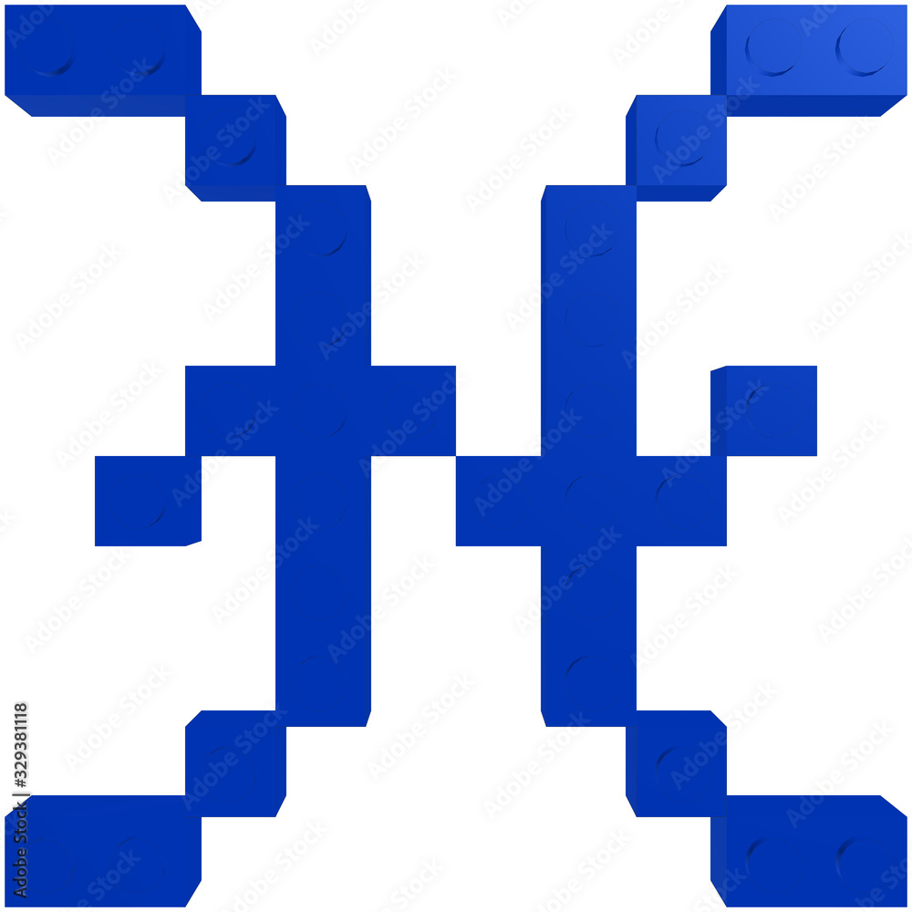 Obraz premium The Pisces - Zodiac sign blue