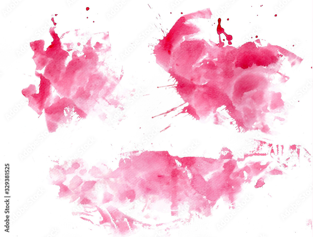Abstract red color brush painting paper grain texture illustration element for wallpaper..