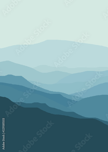 FLAT DESIGN MOUNTAIN FOREST FOR BACKGROUND , WALLPAPER , UI BACKGROUND , ADVENTURE BACKGROUND POSTER BACKGROUND