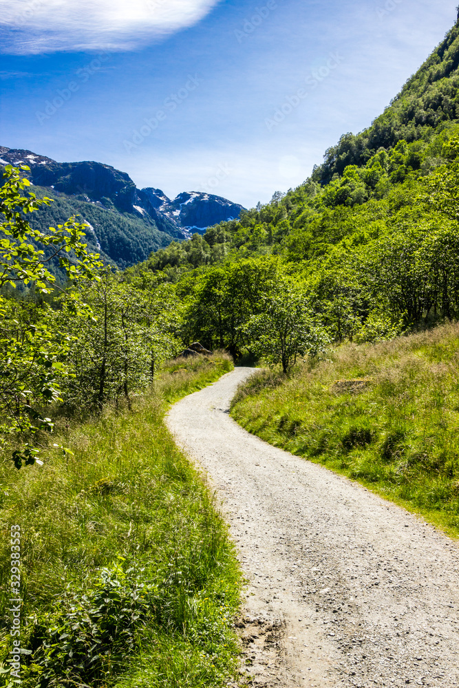 mountain trail in Folgefonna National Park in Norway