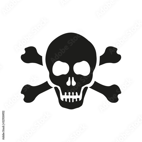 Skull with bones sign. Vector illustration