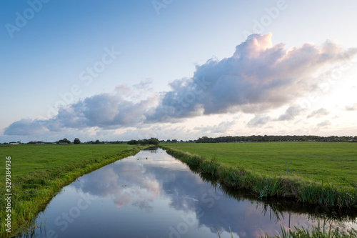 Trench in the grasslands of Sassenheim in the Netherlands