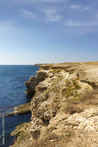 View from the Cup of Love towards the Fishing Camp in Atlesh Park. The coast of the Tarkhankut Peninsula is eaten by water and wind © garmashevanatali