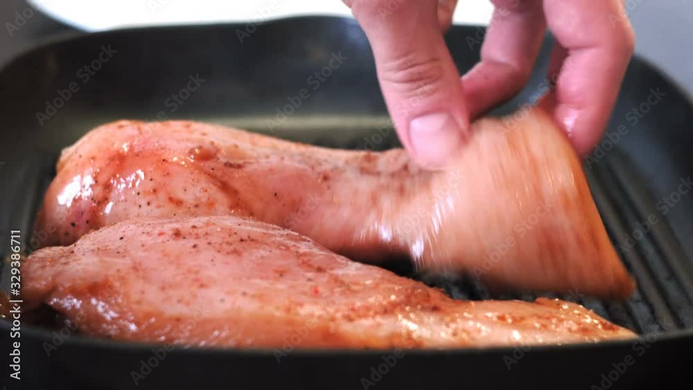 fried chicken breast on the grill. meat is good for muscle growth. proper nutrition for a bodybuilder fried chicken breast on the grill. meat is good for muscle growth. proper nutrition for a bodybuilder