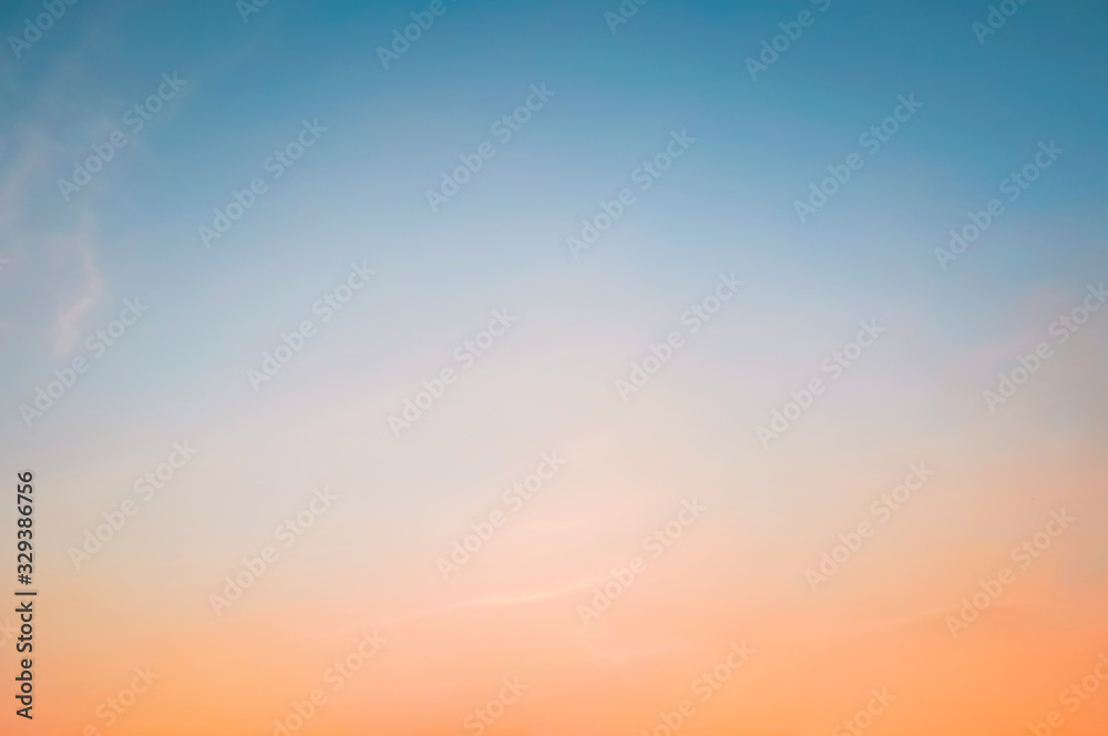 Twilight sky with cloud and colorful sunset nature abstract  background