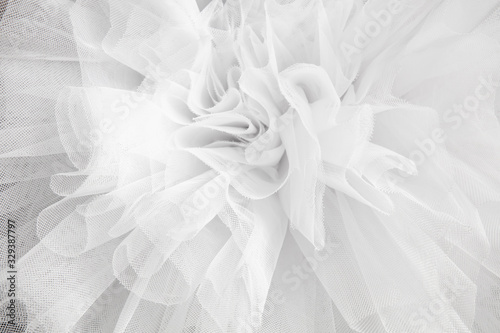 Closeup detail of the ballerina white tutu dress