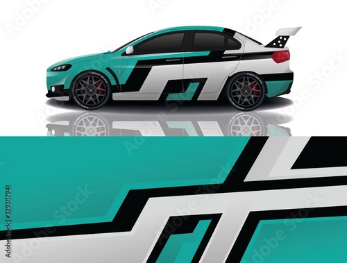 Sports car wrapping decal design