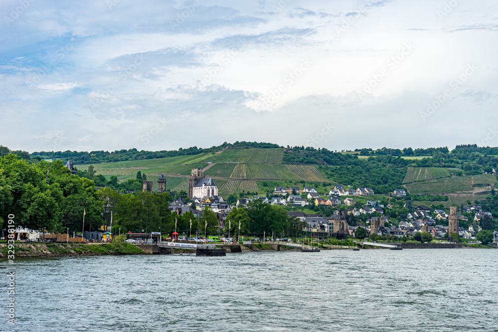 Germany, Rhine Romantic Cruise, a large body of water with a city in the background