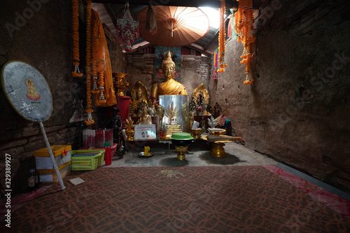 Amphoe Mueang Chai Nat, Chai Nat / Thailand / March 01, 2020 : Wat Thamma Mun. Temple Thammamun temple is adjacent to the river on a hill. Have 576 stairs upto the mountain..