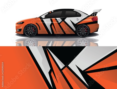 Sports car wrapping decal design