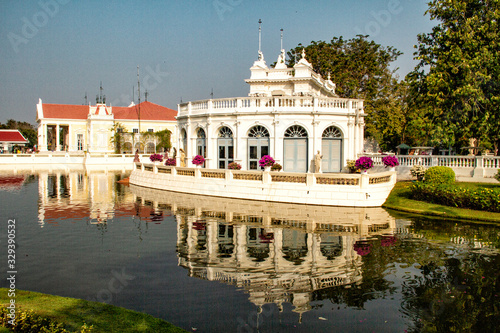 Reflection in Bang Pa in Palace, Thailand photo