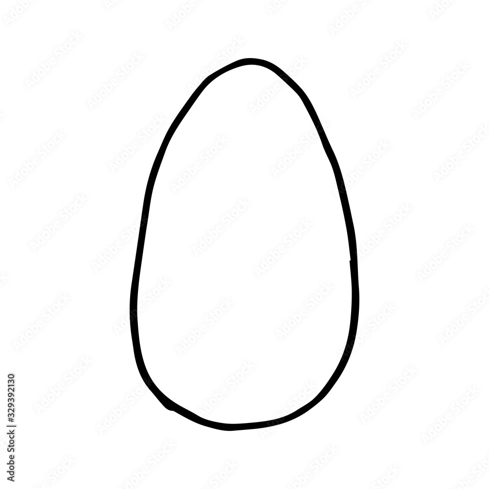 Hand drawn cartoon simple easter egg for Easter. Doodle vector illustration in cute style. Hand drawn cartoon simple easter egg for Easter. Doodle vector illustration in cute style.