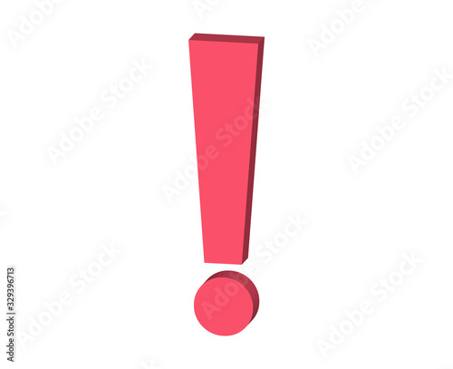 exclamation mark 3d icon vector