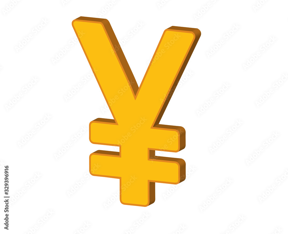 Obraz premium japanese yen currency sign 3d vector