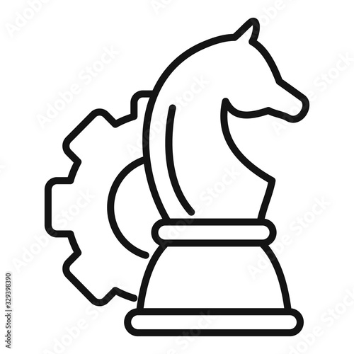 Seo strategy icon. Outline seo strategy vector icon for web design isolated on white background