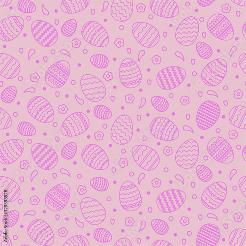 Seamless Easter pattern on pink background.