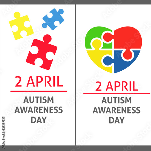 A vertical vector image for a smartphone for the autism awareness day. A template for a medicine flyer poster card design 