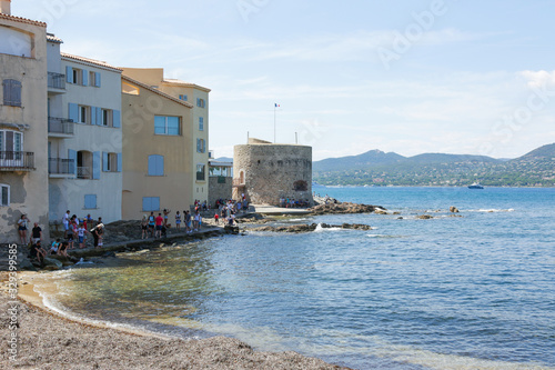 Saint-Tropez marine, with tourists sightseeing in summer