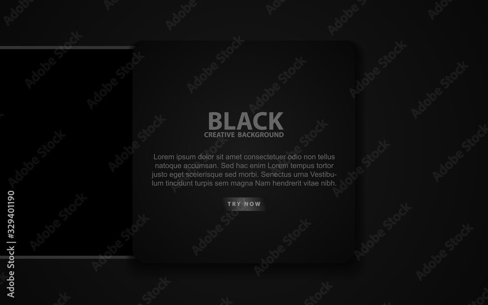 Fototapeta premium Abstract black geometric vector background. Modern futuristic digital concept. Design template can use element wallpaper, background design, cover book, poster, flyer, brochure, card, landing page